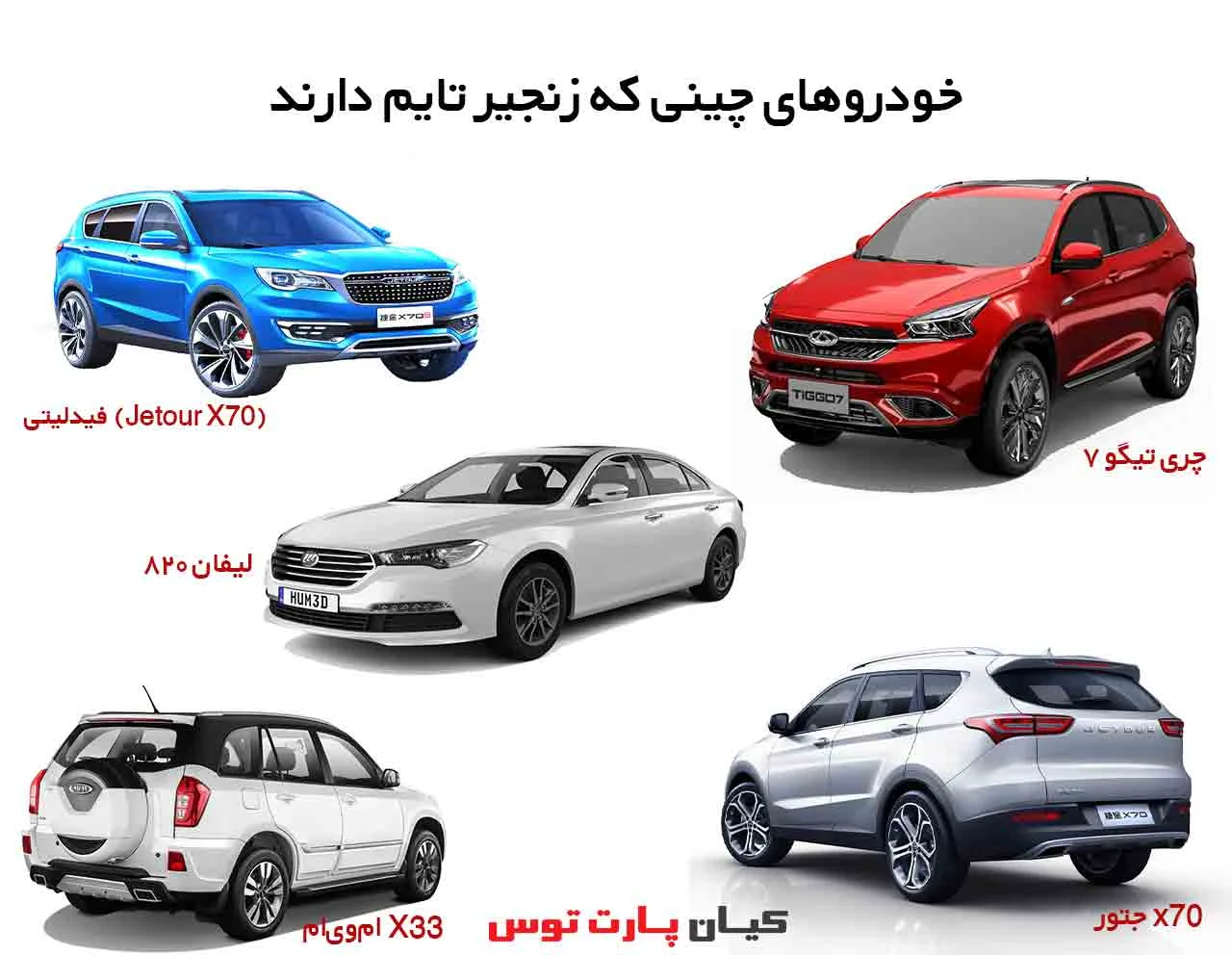 کدام خودروهای چینی زنجیر تایم دارند